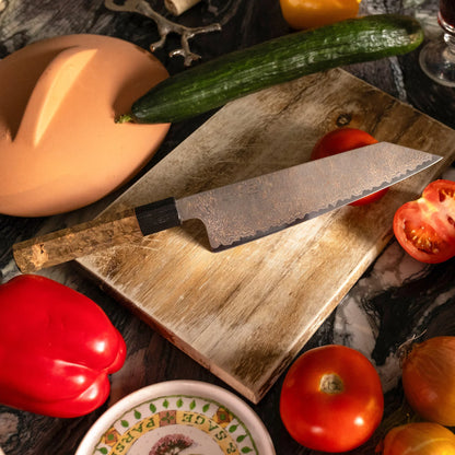 Couteau de chef Bunka 20 cm  – Seki Kyuba NIJI Marron naturel