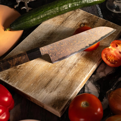 Couteau de chef Bunka 20 cm  – Seki Kyuba NIJI Marron naturel