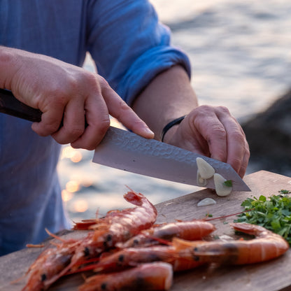 Couteau de Chef Bunka 18 cm –  Seki Kyuba KATA Bleu méditerranéen