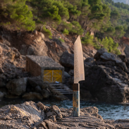 Couteau de Chef Bunka 18 cm –  Seki Kyuba KATA Bleu méditerranéen